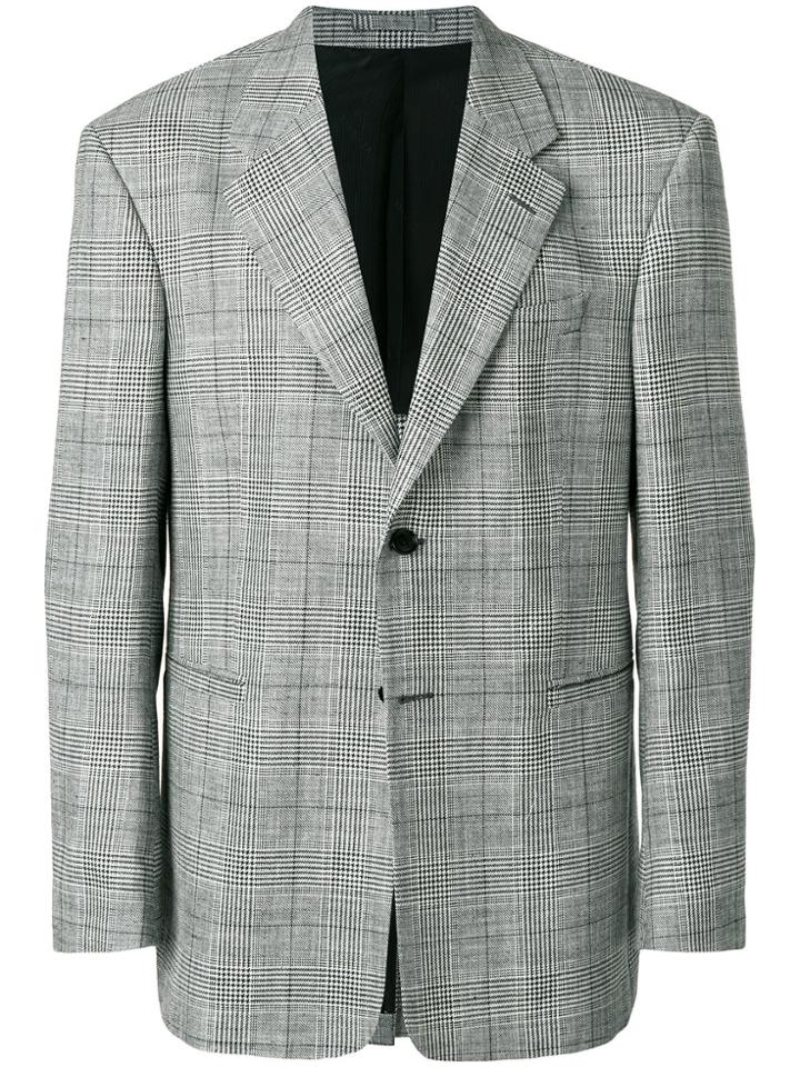 Versace Checked Oversized Blazer - Grey