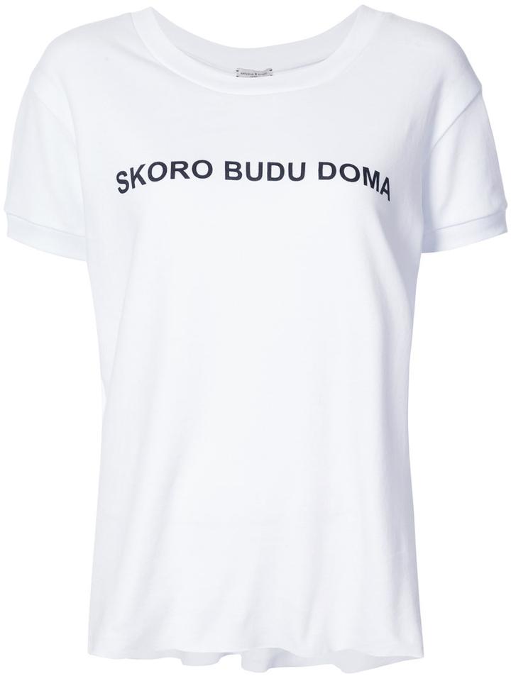Natasha Zinko - Front Print T-shirt - Women - Cotton - L, White, Cotton