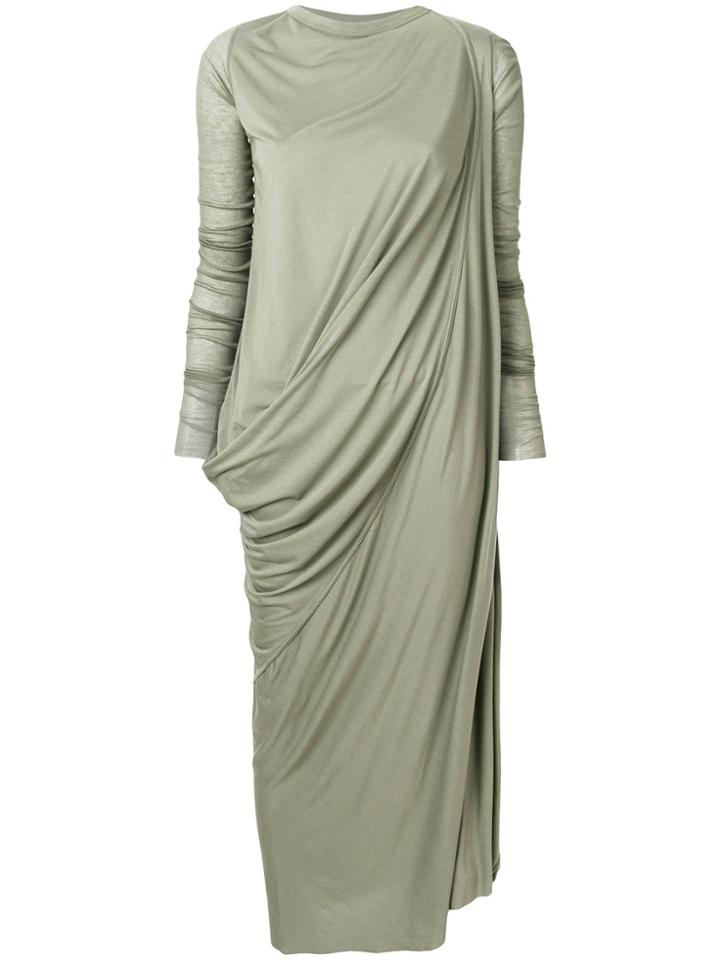 Rick Owens Lilies Asymmetric Draped Dress - Green