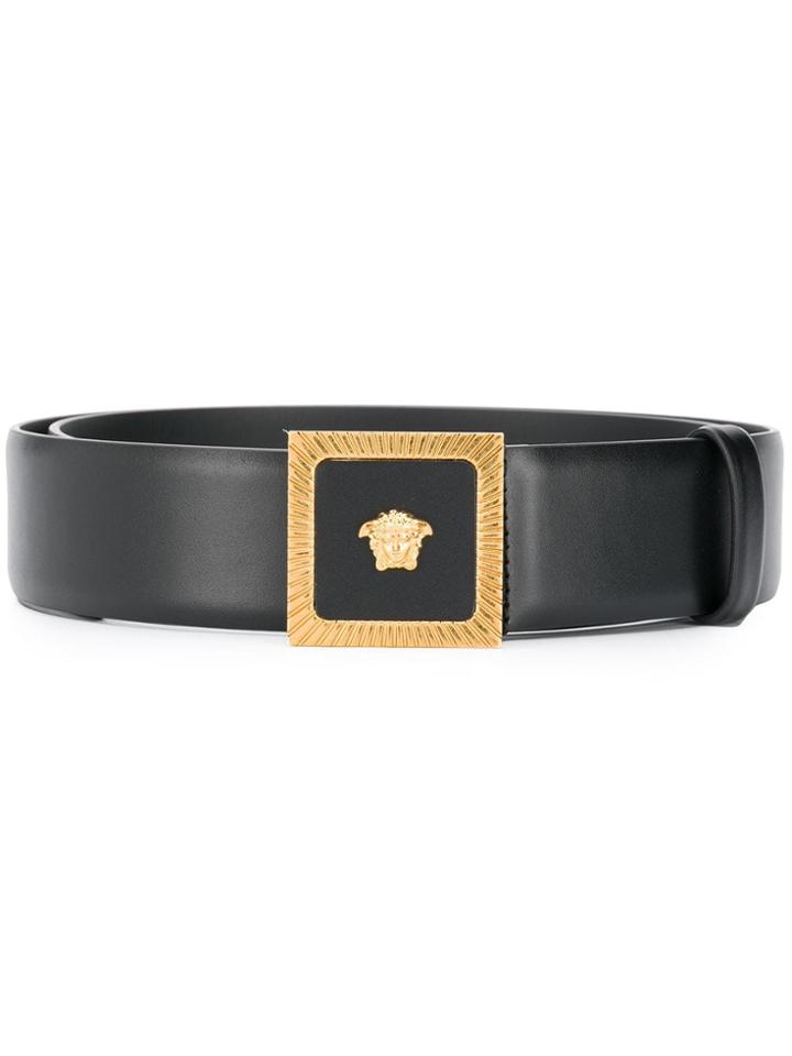 Versace Medusa Square Buckle Belt - Black