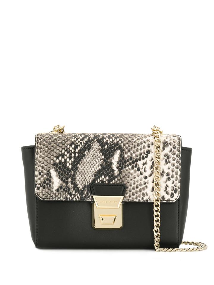 Lancaster Gena Python Panelled Shoulder Bag - Black
