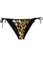 Leopard Print Bikini Bottoms - Women - Polyamide/spandex/elastane - 40, Black, Polyamide/spandex/elastane, Dsquared2