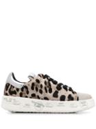 White Premiata Leopard Pattern Sneakers - Neutrals