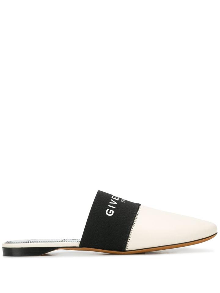 Givenchy Logo Mules - White
