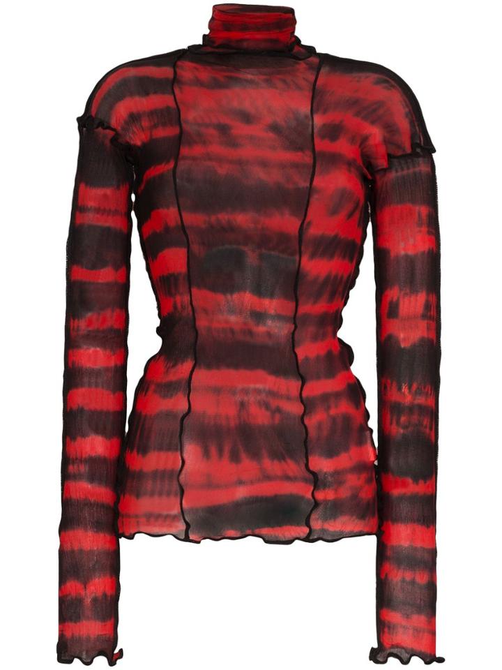 Asai Tie-dye Long Sleeve Top - Red