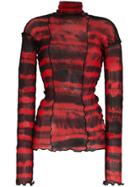 Asai Tie-dye Long Sleeve Top - Red