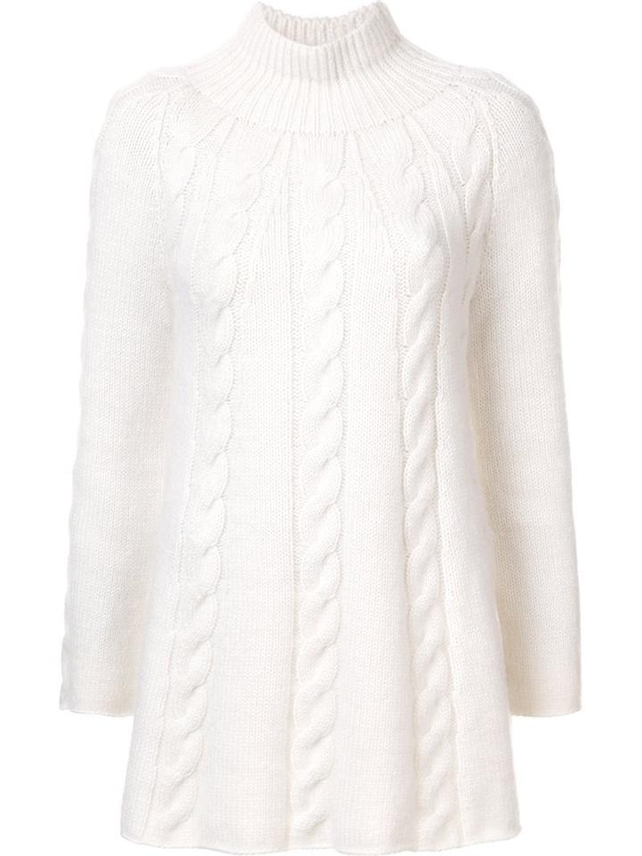 Ryan Roche Cable Knit Jumper, Women's, Size: Small, White, Cashmere/mohair