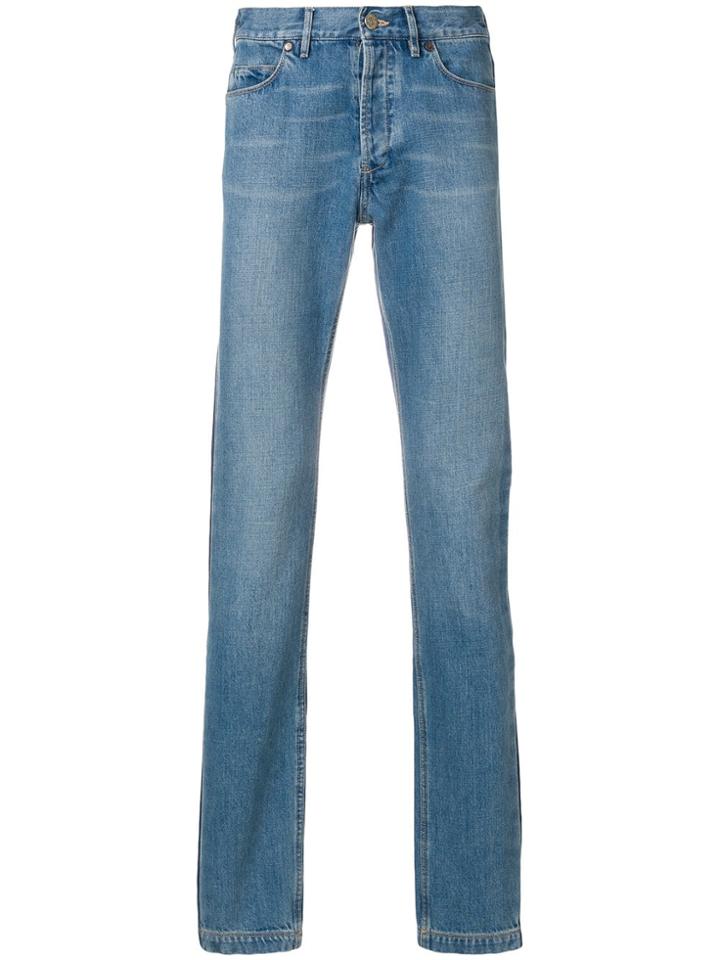 Lanvin Faded Side Stripe Jeans - Blue