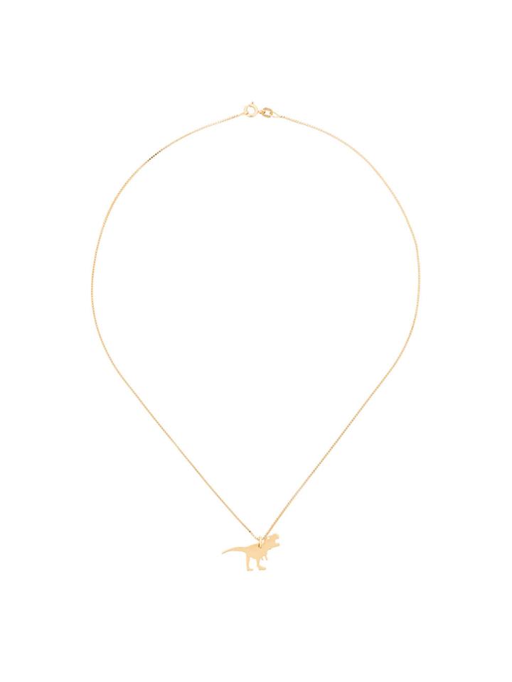 Malaika Raiss Dinosaur Pendant Necklace - Metallic