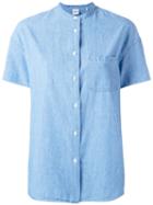 Aspesi Collarless Shirt, Women's, Size: 44, Blue, Cotton