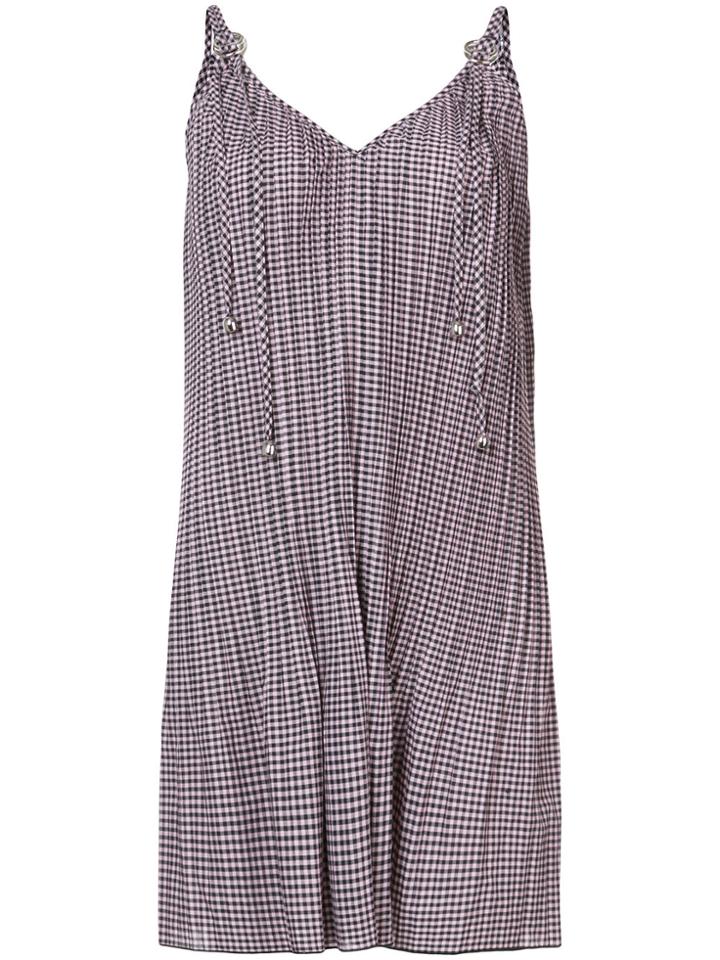 Adam Selman Checkered Cami Dress - Pink & Purple
