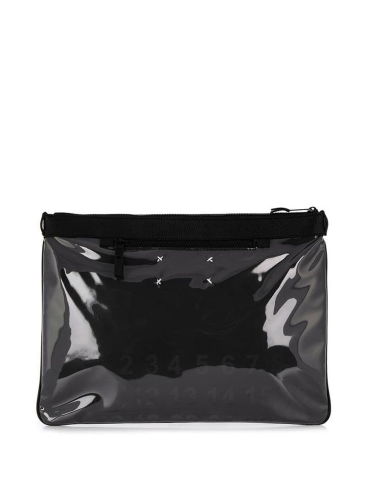 Maison Margiela Logo Embellished Clutch - Black