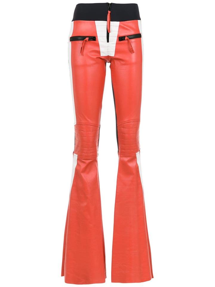 Andrea Bogosian Flared Leather Trousers - Yellow & Orange