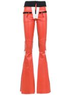 Andrea Bogosian Flared Leather Trousers - Yellow & Orange