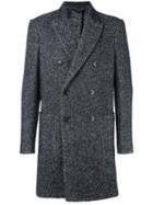 Dondup Herringbone Coat, Men's, Size: 48, Black, Cotton/acrylic/polyamide/alpaca