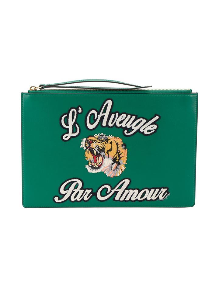 Gucci - L'aveugle Par Amour Pouch - Women - Leather - One Size, Women's, Green, Leather