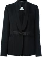 Maison Margiela Bow Detail Blazer, Women's, Size: 44, Black, Silk/cotton/viscose/virgin Wool