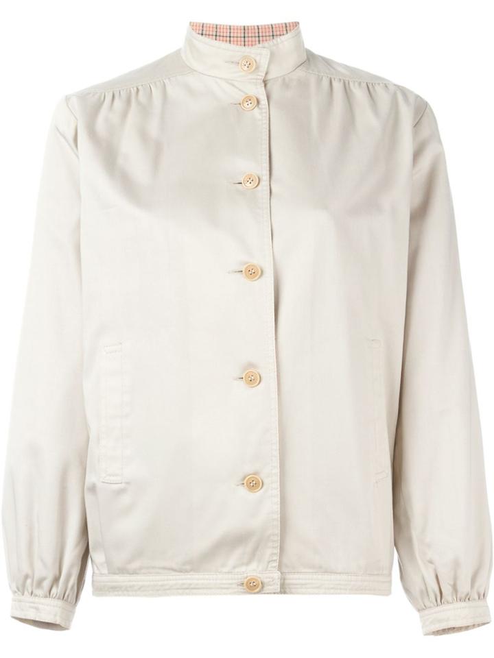 Céline Vintage Mandarin Collar Jacket - Nude & Neutrals