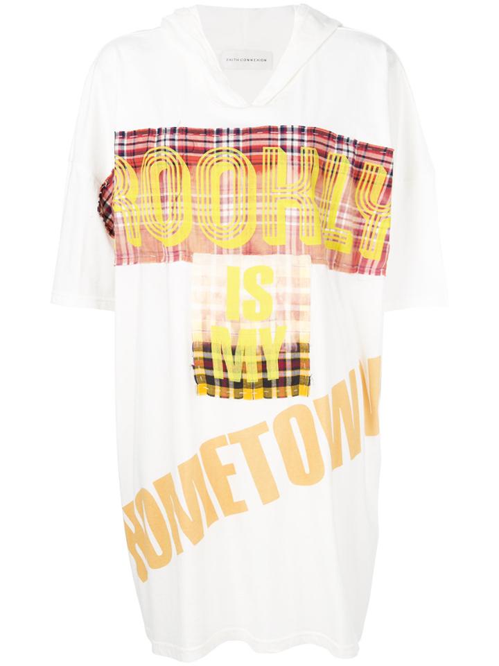 Faith Connexion Print Hooded Oversize T-shirt - White