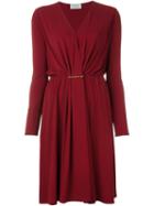 Lanvin Draped Dress, Women's, Size: 40, Red, Spandex/elastane/viscose/brass