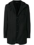 Yohji Yamamoto Hooded Shirt Jacket - Black