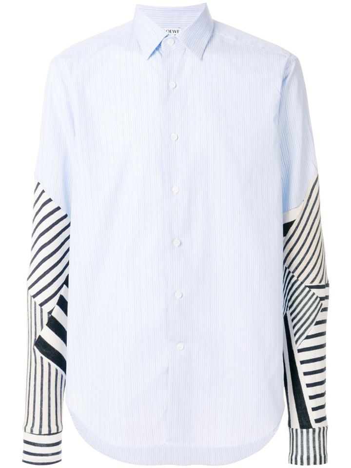 Loewe Patchwork Sleeves Shirt - Blue
