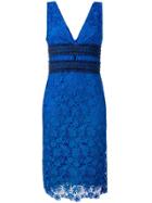 Dvf Diane Von Furstenberg Floral Lace Midi Dress - Blue
