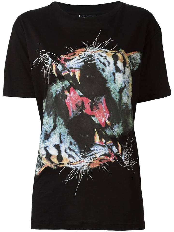 Marcelo Burlon County Of Milan Tiger Print T-shirt, Women's, Size: Small, Black, Cotton