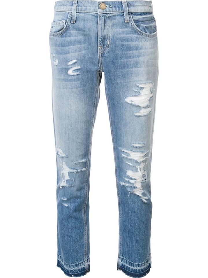 Current/elliott 'the Cropped Straight' Jeans, Women's, Size: 28, Blue, Cotton/spandex/elastane