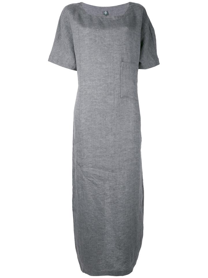 Eleventy - Maxi T-shirt Dress - Women - Linen/flax - 44, Grey, Linen/flax