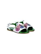 Quis Quis Crystal Embellished Sandals - White
