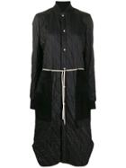 Rick Owens Long Quilted Coat - Black