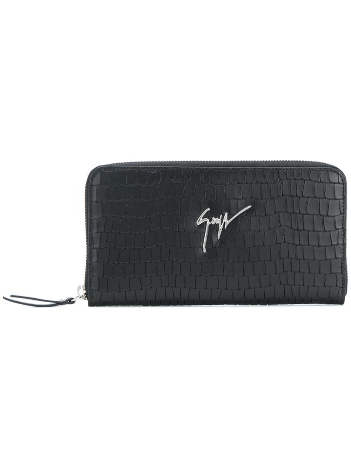 Giuseppe Zanotti Design Crocodile Embossed Paula Wallet - Black