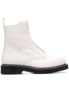 Jil Sander Navy Side Zip Booties - White