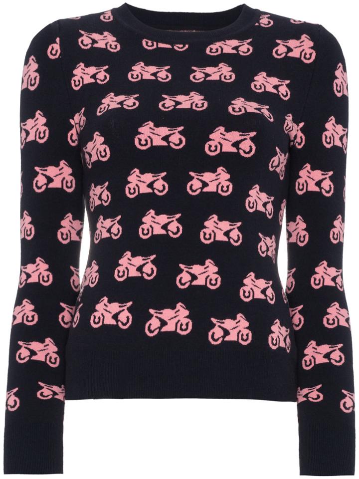 Joostricot Motorcycle Silk Blend Crewneck Jumper - Blue