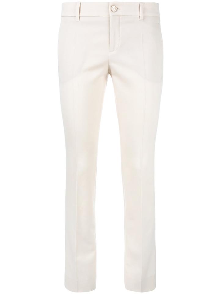 Gucci Slim Flared Trousers, Women's, Size: 40, Nude/neutrals, Wool/viscose/spandex/elastane/silk