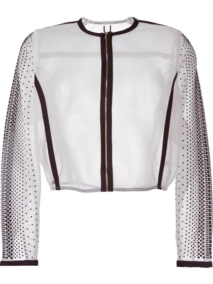 Aviù Mesh Contrast Trim Cropped Jacket