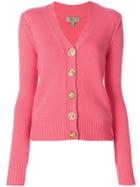 Burberry Cashmere Bird Button Cardigan - Pink & Purple