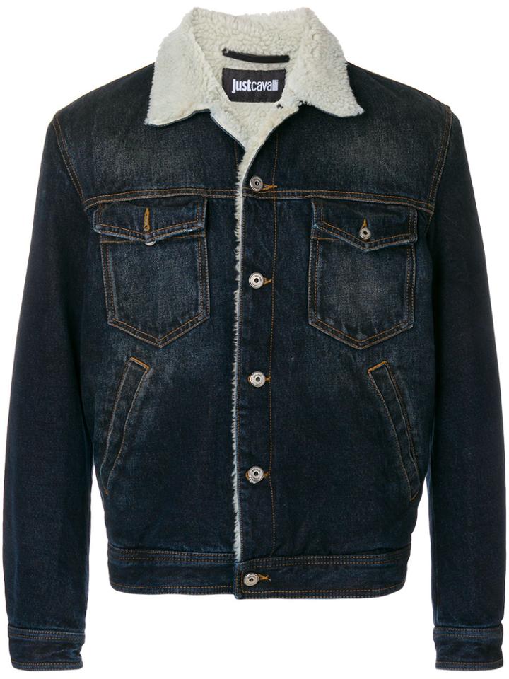Just Cavalli Shearling Graphic Jacket - Blue