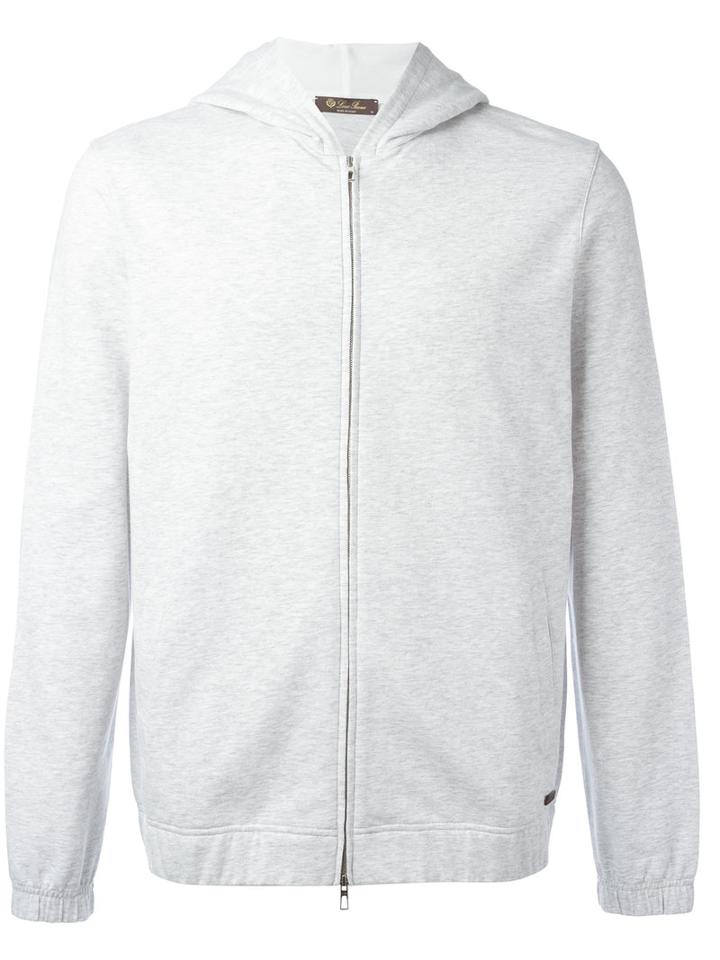 Loro Piana Zipped Hoodie, Men's, Size: Medium, Grey, Cotton/spandex/elastane