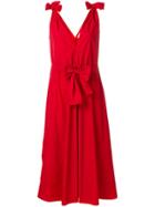 Maison Rabih Kayrouz Paper Fabric Tied Shoulder Dress - Red