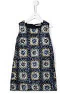 Ermanno Scervino Junior Embellished Patterned Shift Dress, Girl's, Size: 8 Yrs, Blue
