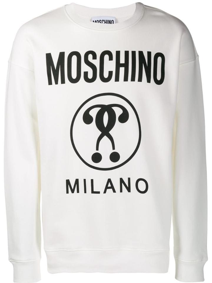 Moschino Double Question Mark Logo Sweater - White
