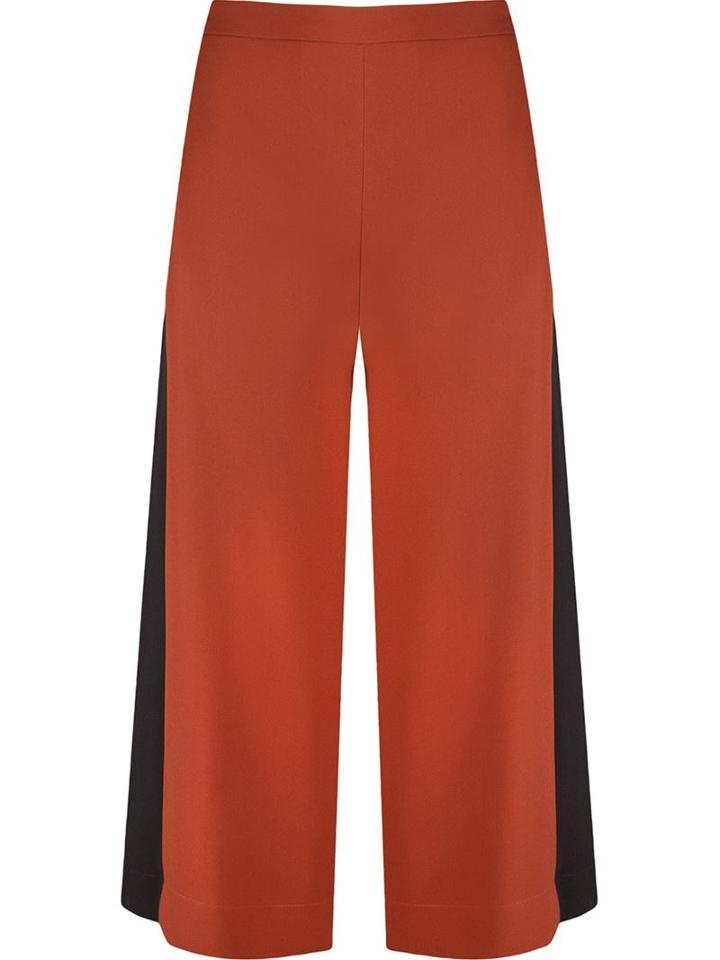 Andrea Marques High Waist Panel Cropped Trousers, Women's, Size: 38, Brown, Acetate/viscose
