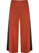 Andrea Marques High Waist Panel Cropped Trousers, Women's, Size: 38, Brown, Acetate/viscose