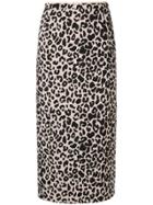 No21 Leopard Print Pencil Skirt - Nude & Neutrals