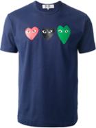 Comme Des Garçons Play Heart Print T-shirt, Men's, Size: Large, Blue, Cotton