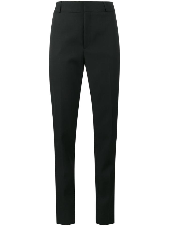 Saint Laurent Satin Stripe Suit Trousers - Black