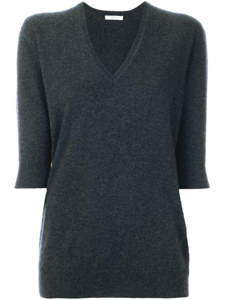 6397 V-neck Sweater, Women's, Size: Medium, Grey, Cashmere