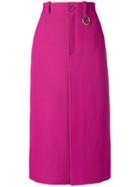 Balenciaga Front Slit Wool-blend Skirt - Pink